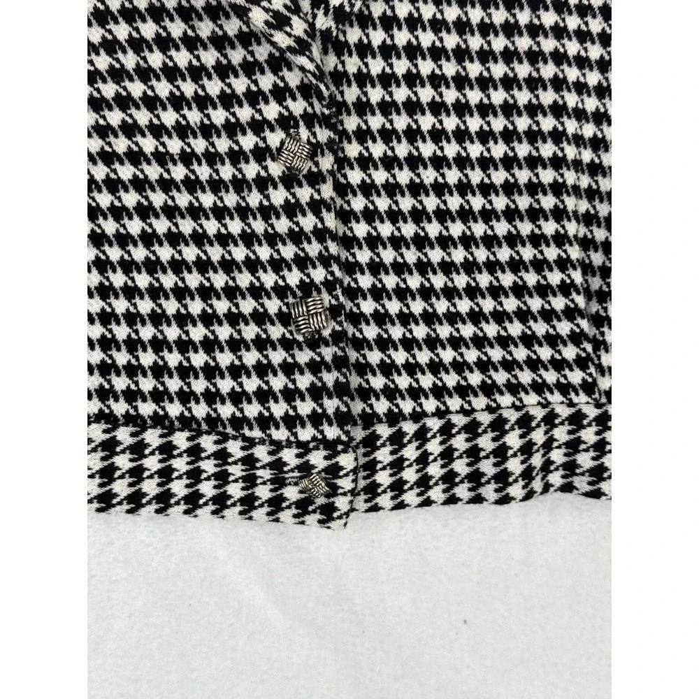 Vintage Sunny Sport Black White Houndstooth Jacket Greek Key Cropped‎ Blazer M